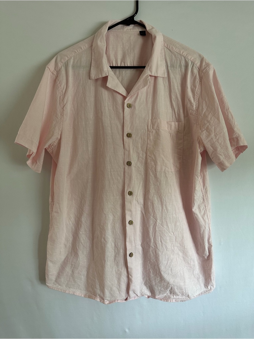 Design In Italy Button Up Shirt Men XL Pink Pocket Design In Italy Luxury